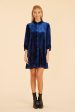 Velvet Puff Sleeve Dress For Cheap