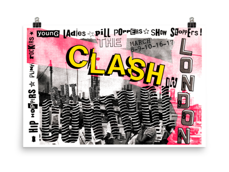 THE CLASH - LONDON - 1984 - OUT OF CONTROL - UK Concert Poster Hot on Sale