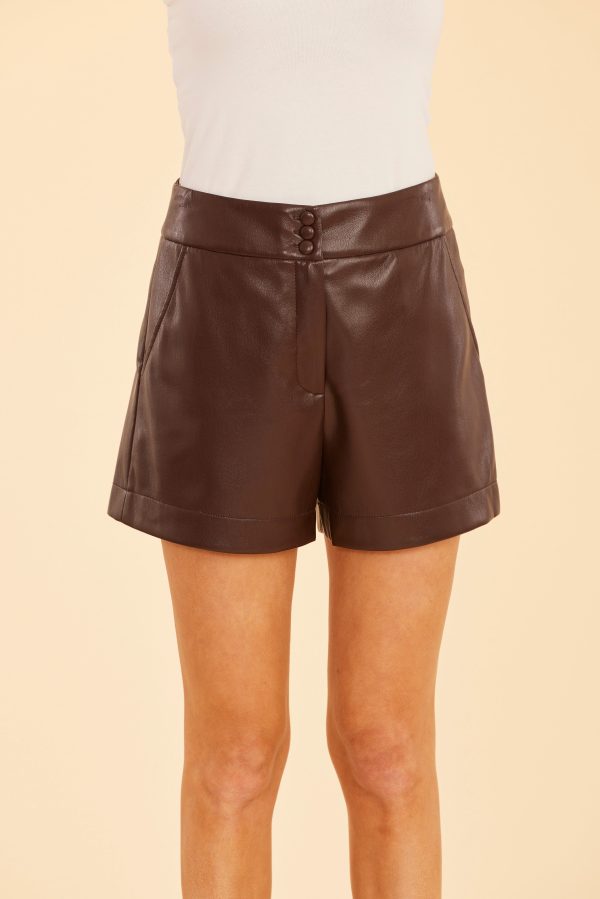 Faux Leather High Waisted Shorts Online Hot Sale