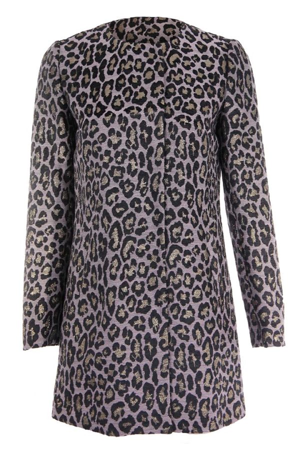 Metallic Leopard Print Coat Online now