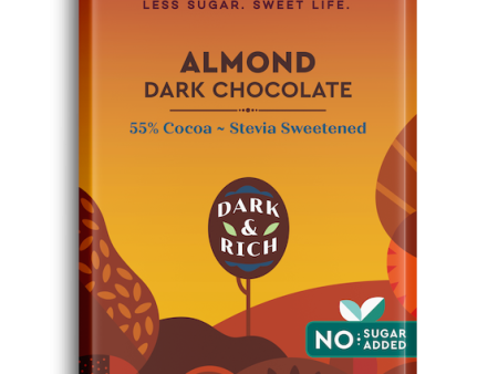 Lilys 55% Dark Chocolate Bar Wth Almonds 3 Oz Supply